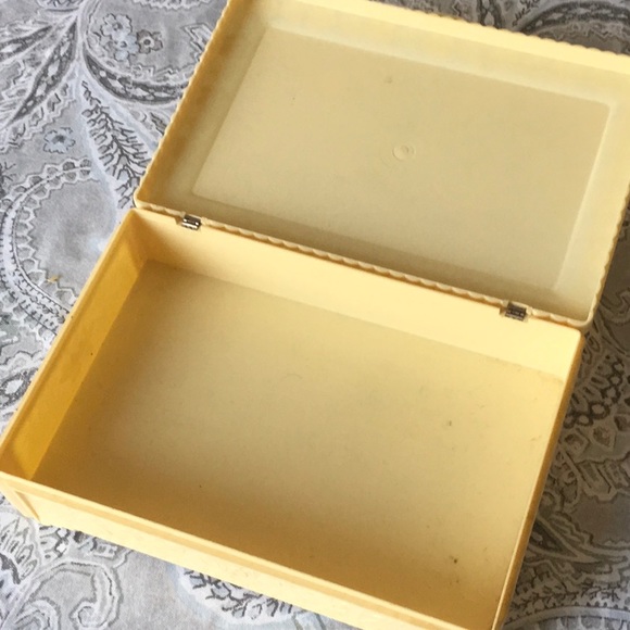 Vintage Celluloid Faux Ivory Lotus Japanese Garden Jewelry lidded box. - Picture 3 of 14